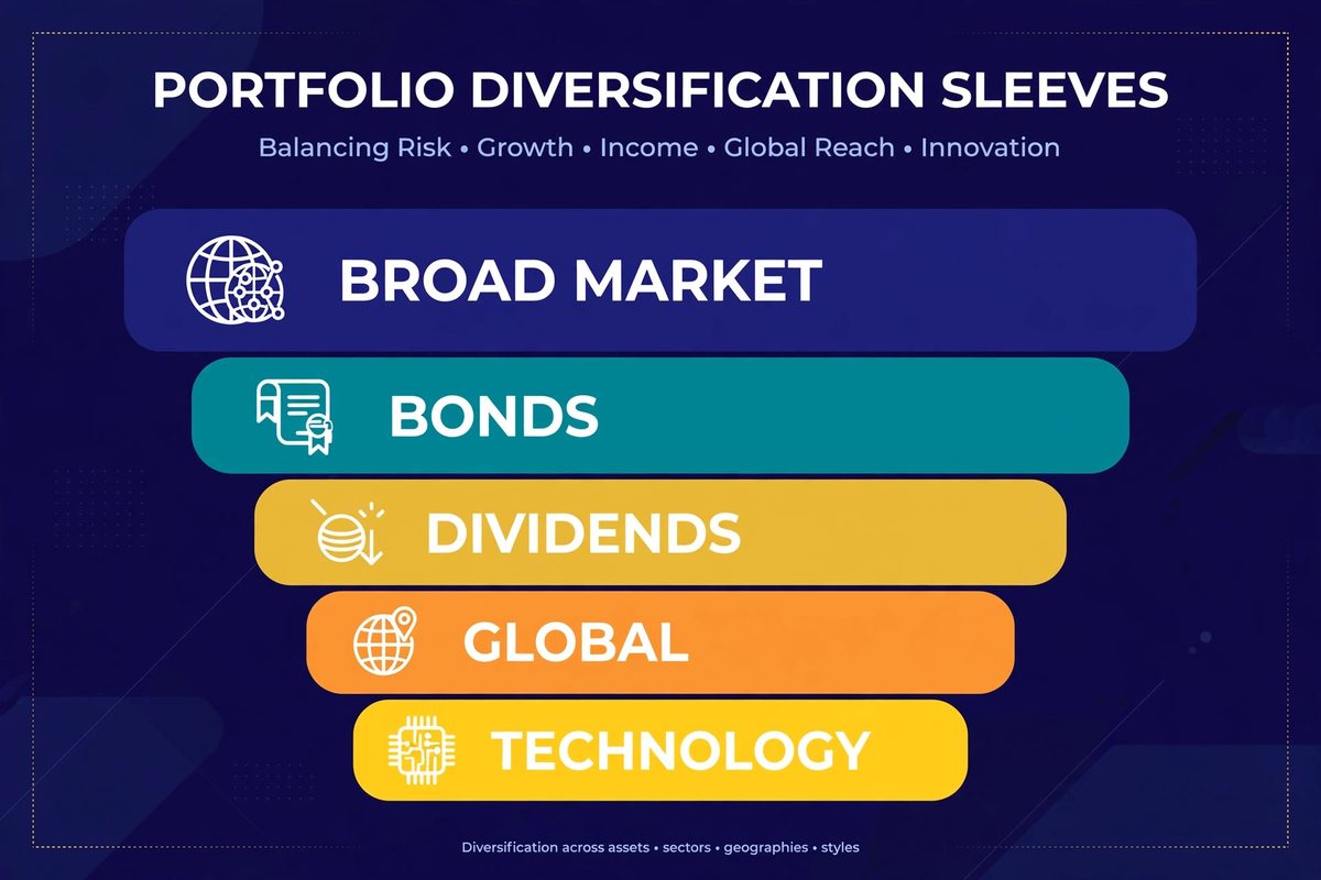 Illustration of a diversified mix across many groups